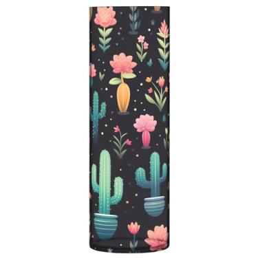Imagem de Wassud Vaso com padrão de cacto para flores, cilindro de plástico, estilo de casa de fazenda, para decoração de quarto, peça central, decoração de casa, country chique, estética