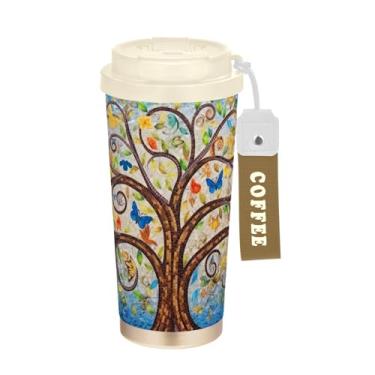 Imagem de Wassud Caneca de café colorida isolada para viagem copo à prova de vazamento com tampa e canudo garrafa de água de aço inoxidável para café quente/gelo, chá e cerveja