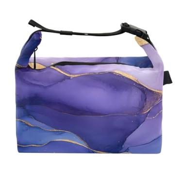 Imagem de STAYTOP Linda lancheira com textura de mármore com fivela de alça, lancheira isolada para meninos e meninas, lancheira térmica para trabalho escolar