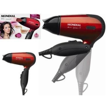 Imagem de Secador De Cabelo Viagem Max Travel Mondial SC-10 Dobrável Bivolt Pote