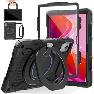 Imagem de ROISKIN Capa para Lenovo Tab M11 / K11 (TB-330FU/TB-330XU) Capa de proteção à prova de quedas de 11 polegadas com suporte de rotação de 360°, alça e protetor de tela, alça de ombro e adequada para