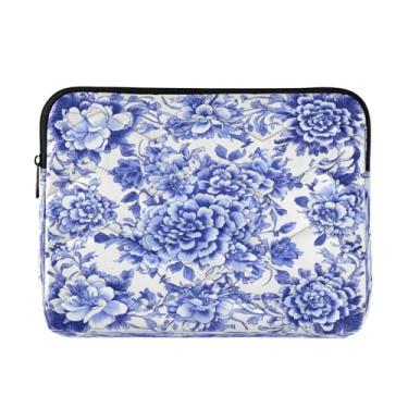 Imagem de STAYTOP Bolsa para laptop azul retrô macia e resistente a impactos, bolsa protetora para notebook de 13 a 14 polegadas