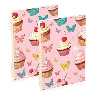 Imagem de Burbuja Cadernos com nome, papel pautado universitário A5 com 60 folhas, fichário para escritório, 2 unidades