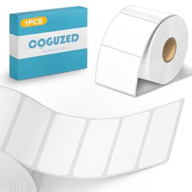 Imagem de CoguZed 1 rolo de etiquetas autoadesivas de 5 cm em rolo para impressoras térmicas, adequado para design de logotipo DIY, códigos QR, códigos de barras, etiquetas de nome e etiquetas de envio