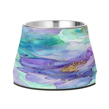 Imagem de STAYTOP Tigelas de aço inoxidável para cães com pintura de água, tigelas de alimentação de gatos, fofas tigelas antiderrapantes para cães e gatos - destacáveis