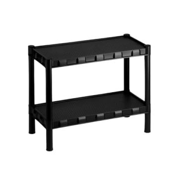 Imagem de Estante Modular Desmontável 6 Andares, Organizadora de Plástico Multiuso com Pezinhos - Ideal para Escritórios, Cozinhas e Banheiros(2 Prateleiras)