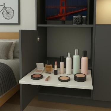 Imagem de Prateleira Deslizante sem Borda Organizador Telescópico Para Armário, 