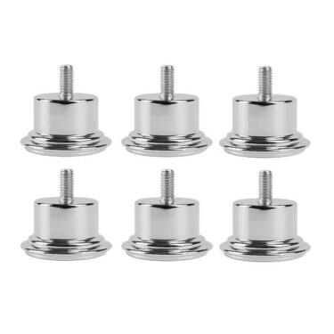 Imagem de Kit 6 Pés Para Cama Box Solteiro Móveis Poly 3cm Cromado - Zoe & Chari