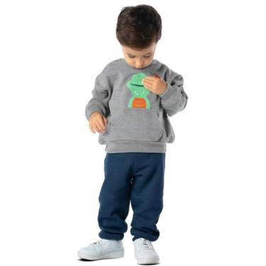Imagem de Conjunto Infantil Inverno Menino Dinossauro Mescla - VRASALON, 1, Mesc