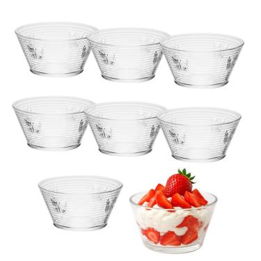Imagem de Jogo 8 Bowl Taça Sobremesa De Vidro Wolff Lines Butterfly Borboleta 10,5x7cm