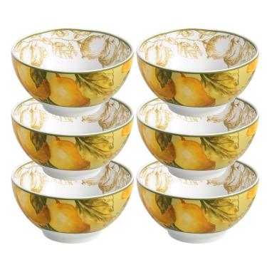 Imagem de Jogo 6 Bowl Mini Tigela Cereal De Cerâmica Verde Toscala Scalla 400ml