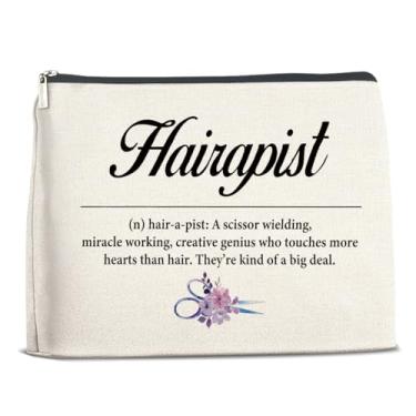 Imagem de Xxoace Bolsa de maquiagem para cabeleireiro, presentes para cabeleireiros, cabeleireiros e terapeutas de cabelo, bolsa cosmética com zíper