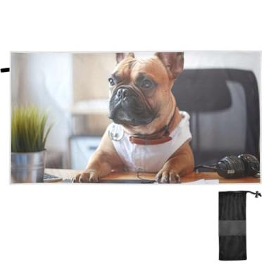 Imagem de TSENQUE Toalhas Turcas Estéticas Toalhas de Praia Cachorro Bonito Buldogue Francês XL Toalhas de Praia Grandes Toalhas de Secagem Rápida para Praia, Praia, Piscina, Acampamento, Ioga, Viagens 180 x 79