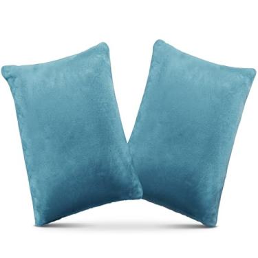 Imagem de 1 MIDDLE ONE Pacote com 2 almofadas pequenas, mini travesseiro de espuma viscoelástica 28 x 17 cm para viagens, dormir, cochilo e pescoço, joelho, suporte lombar, almofada pequena para animais de