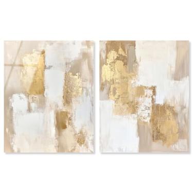 Imagem de Conjunto de 2 decoração de parede Boho com impressão acrílica Golden Enigma da Art Remedy, pronto para pendurar, 50 x 61 cm