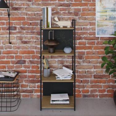 Imagem de Estante com 4 Prateleiras 118x45x33cm com Fundo Yon - Metalig