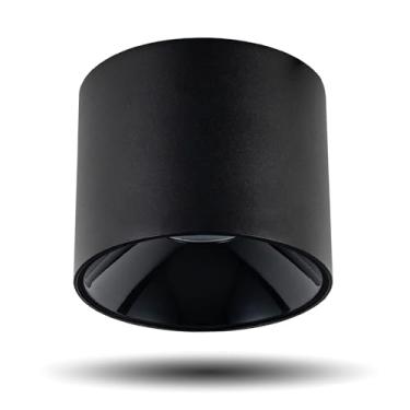 Imagem de Ajbvp Refletor de teto LED 5CCT 18W 12.0 cm Luz de teto regulável, 2700K/3000K/3500K/4000K/5000K, para sala de estar, holofote de teto direcional (branco, 18W) (preto brilhante)