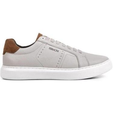 Imagem de Sapatênis Masculino Couro Casual Marvin 7316-683 Ferracini Cinza Claro-Masculino