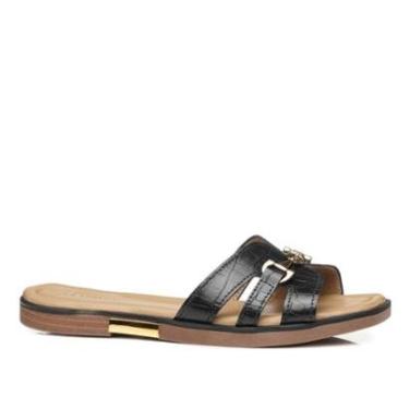 Imagem de Chinelo Pegada Feminino em Couro Preto 233555-02-Feminino