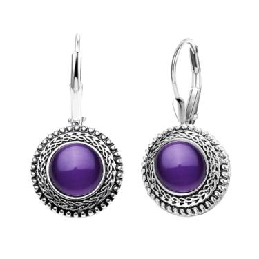 Imagem de WCRAZYE Brincos femininos de cristal boêmio, feitos à mão, leves, banhados a prata, boêmio, redondo, strass, brincos de argola, joias para presentes, Small, Liga de aço, Sem pedra preciosa