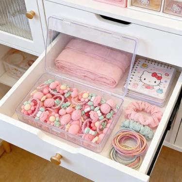 Imagem de 30 laços de cabelo, laços de cabelo pequenos de desenho animado, faixas de cabelo coloridas elásticas de rabo de cavalo, presente infantil (rosa)