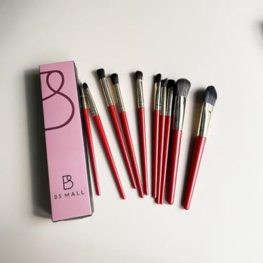 Imagem de Conjunto de pincéis de maquiagem vermelho-dourado de 13 peças | Pincéis de cerdas macias para blush e sombra de nariz com bolsa de armazenamento 22-3