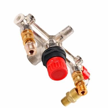 Imagem de Compressor de ar válvula push pull manifold regulador manômetros de pressão para compressor tipo pistão