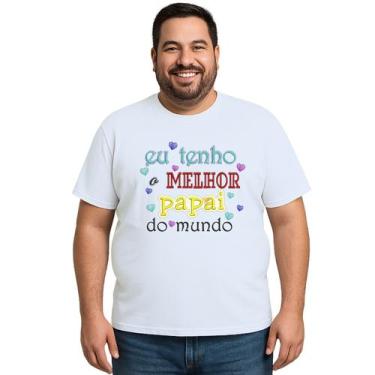 Imagem de Camiseta Melhor Papai Do Mundo Estampa Personalizada - UseP4, Branco, 