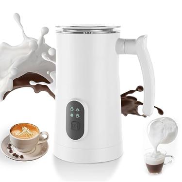 Imagem de Batedor de Leite Elétrico 4 em 1 Aço Inoxidável 400W Operação Silenciosa Interior Antiaderente Automático e Vaporizador para Café Quente Espuma Fria