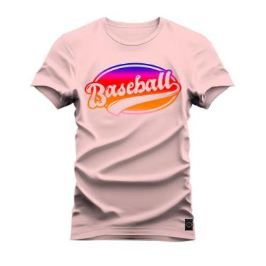 Imagem de Camiseta Estampada Premium Algodão Base Ball Colors, GG, Rosa