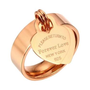 Imagem de Anel De Charme Em Forma De Coração Dourado Rosa Para Mulheres MSX Amor