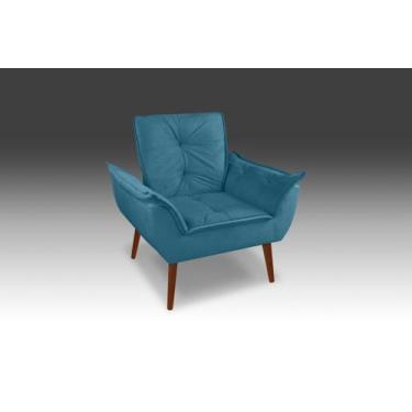 Imagem de Poltrona Opala Suede Azul Claro-Modena Decor  - CASA DA POLTRONA