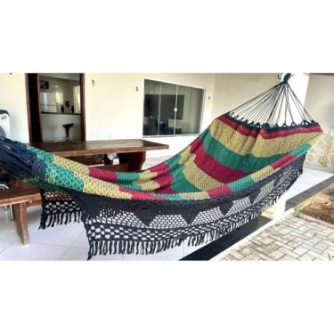 Imagem de Rede De Descanso Dormir 4,5 Toda Reforçada Até 350kg Bucho De Boi Toda Artesanal(JAMAICA)