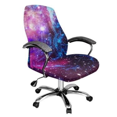 Imagem de Talayituse Capas para cadeira de escritório em casa com estampa de galáxia, capas elásticas para cadeira de mesa de computador, costas altas, universais, para chefes executivos, capas removíveis