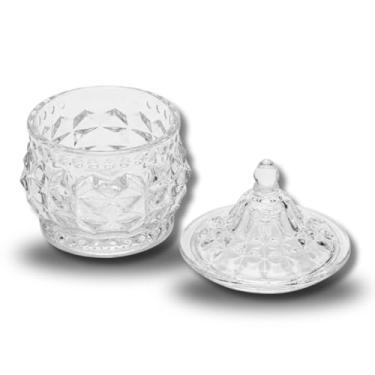 Imagem de Pote Bomboniere de Vidro 9,5 x 6,5 cm com Tampa – Pote Decorativo para Doces, Balas, Banheiro e Utilidades