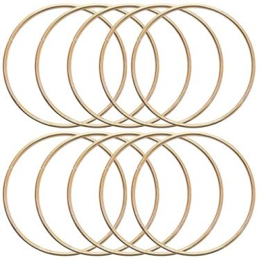 Imagem de 10 anéis de argola florais de metal para macramê, pendurar na parede, apanhador de sonhos, fazer grinaldas | Suprimentos decorativos de artesanato DIY para arte e decoração de casa (tamanho: 25 cm)