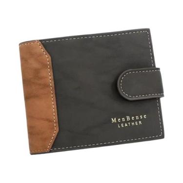 Imagem de Carteira Masculina Slim Em Couro PU, Porta Cartões Curto, Pequeno Port