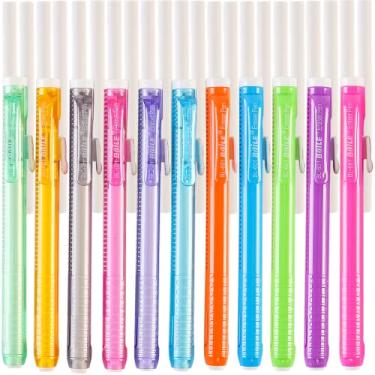 Imagem de Ipienlee 33 borrachas de lápis, borracha mecânica portátil, inclui 11 caneta de borracha de clique e refis de borracha de 22 cliques para desenho de pintura de escritório e escola