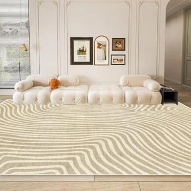 Imagem de Tapete moderno e simples para sala de estar, decoração de casa, listrado, para sofá, tapete grande para escritório, lounge, mesas de centro (300x350cm 118x138in/Laço-1)