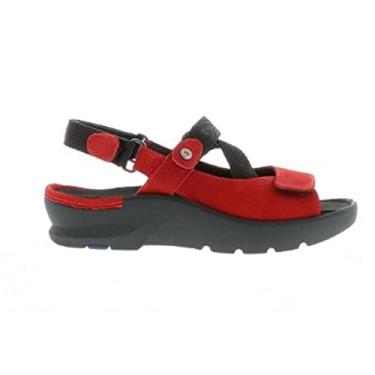 Imagem de Wolky Sandálias Rasteiras Femininas, Red Antique Nubuck, 7.5-8