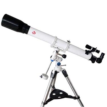 Imagem de pcagfaajmh Telescópio prático refrator com telescópio localizador, telescópio portátil para iniciantes em astronomia, espelho Zenith completo de 90 graus, comprimento focal 9000 mm, espelho