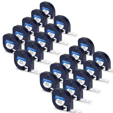 Imagem de Compatível com Dymo Letratag Refil 91201 91331 S0721660 Fita adesiva de plástico branco 12 mm x 4 m 1/5.1 cm x 13', funciona com Dymo Letra Tag LT-100H LT-100T Plus 200B QX50 XR XM 2000