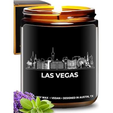Imagem de Vela de Las Vegas, presentes temáticos de Las Vegas para homens e mulheres, lembranças exclusivas do horizonte e da cidade para ela, os melhores presentes sentimentais para se mudar, ideal para