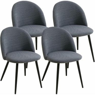 Imagem de Conjunto de 2 capas para cadeiras de sala de jantar, capas protetoras para cadeiras com encosto curvo e sem braços, ideais para cozinha, escritório e sala de estar.