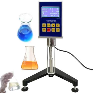 Imagem de Kit profissional de viscosímetro rotativo digital com 4 rotores e sonda de temperatura - medidor de viscosidade preciso (± 3%), 10-6.000.000 mPa·s - ideal para tinta, alimentos, petróleo e cosméticos