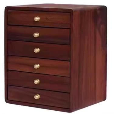 Imagem de Vinta Caixa de joias de madeira - Organizador multifuncional com gavetas grandes de armazenamento e forro de veludo macio para brincos, anéis, colares, pulseiras - Presente elegante para mulheres