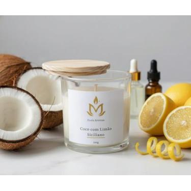 Imagem de Vela Aromática Copo 150g - Exala Aromas, Coco com Limão Siciliano