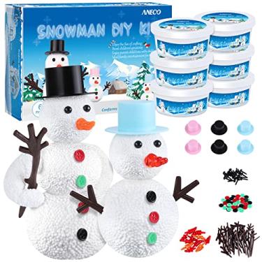 Imagem de Aneco Kit de decoração de boneco de neve de Natal, boneco de neve, faça você mesmo, modelagem, argila, presente de inverno, brinquedos de Natal para casa