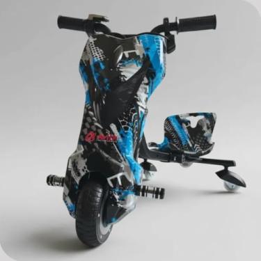 Imagem de Triciclo Drift Eletrico Infantil 3 Rodas 150w Bluetooth Led Azul