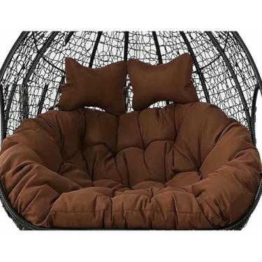 Imagem de Almofada dupla para cadeira suspensa em formato de ovo, almofada de substituição para balanço suspenso em formato de ovo, almofada lavável para cadeira de rede